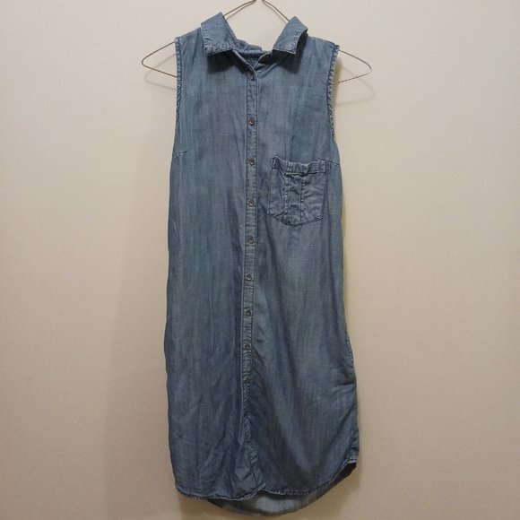 EDC by ESPIRIT 1990s style sleeveless demin jean shirt dress - Picture 6 of 12